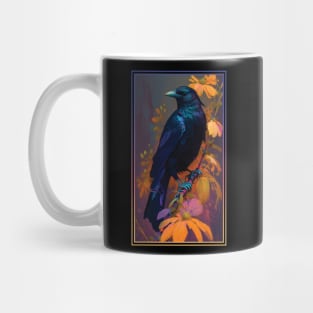 Crow Vibrant Tropical Flower Tall Digital Oil Painting Portrait 3 Mug